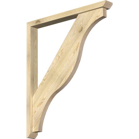 Ekena Millwork Funston Slat Rough Sawn Bracket w/ Offset Brace, Douglas Fir, 4"W x 38"D x 44"H BKT0402X38X44FST06RDF